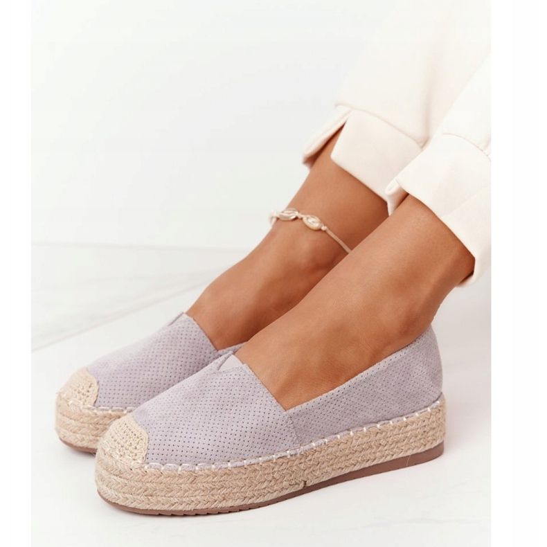 Espadrilles On The Straw Grey Highway Platform gris 1