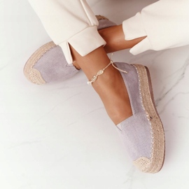 Espadrilles On The Straw Grey Highway Platform gris 3