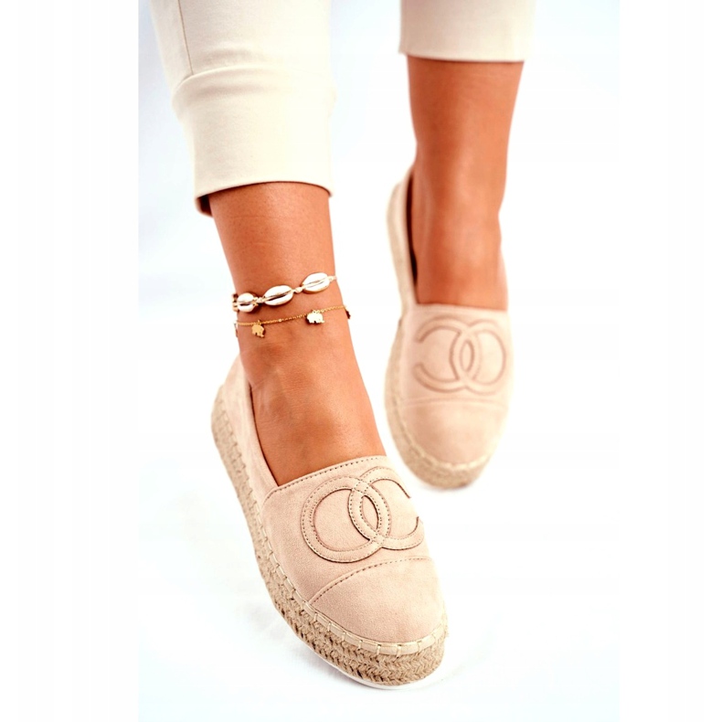 PS1 Espadrilles Femme Sur Une Plateforme De Paille Beige Febi 3