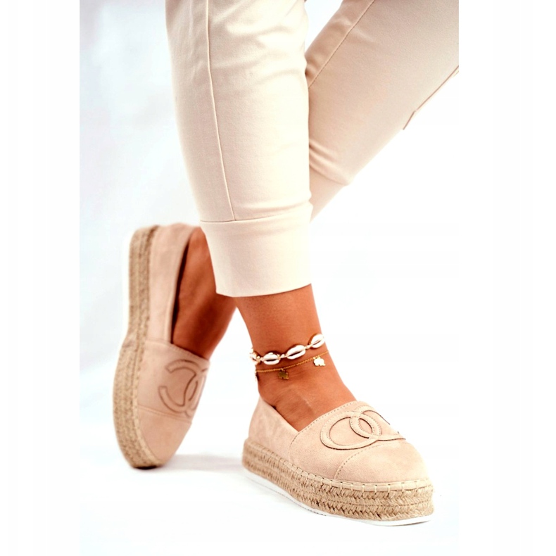 PS1 Espadrilles Femme Sur Une Plateforme De Paille Beige Febi 2