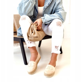 PS1 Espadrilles Femme Sur Une Plateforme De Paille Beige Febi 1