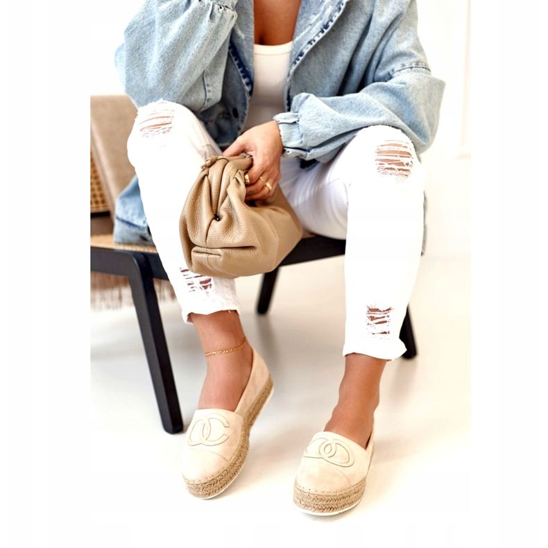 PS1 Espadrilles Femme Sur Une Plateforme De Paille Beige Febi 1