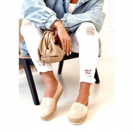 PS1 Espadrilles Femme Sur Une Plateforme De Paille Beige Febi 5