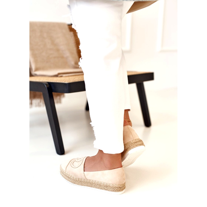 PS1 Espadrilles Femme Sur Une Plateforme De Paille Beige Febi 4
