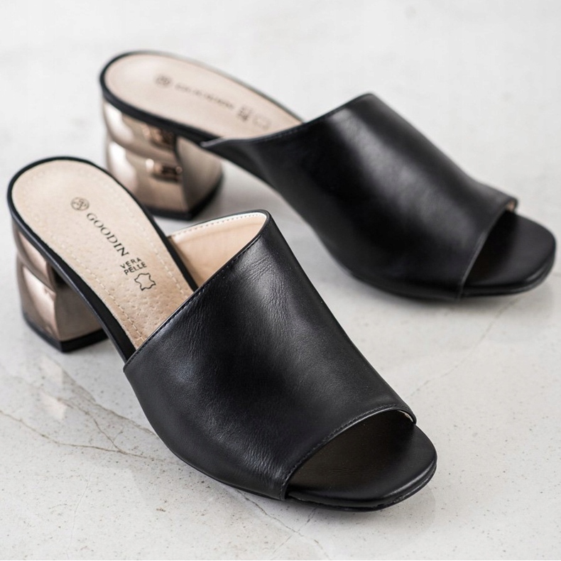 Goodin Pantoufles Avec Talon Décoratif le noir 1