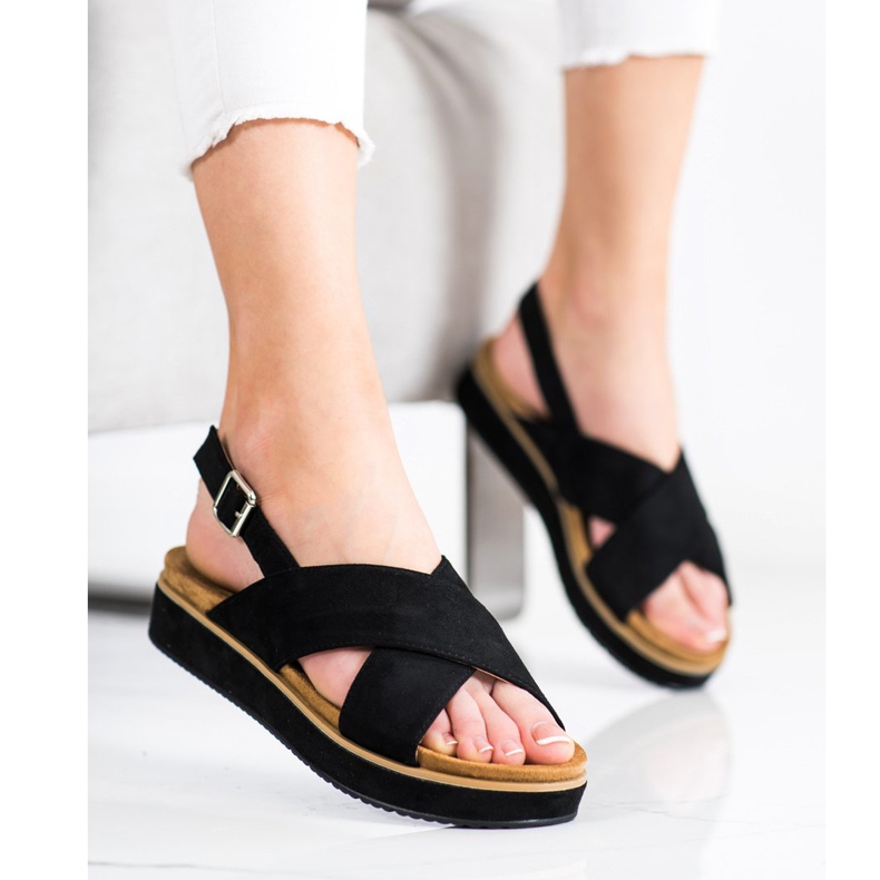 Goodin Sandales noires sur la plate-forme 2