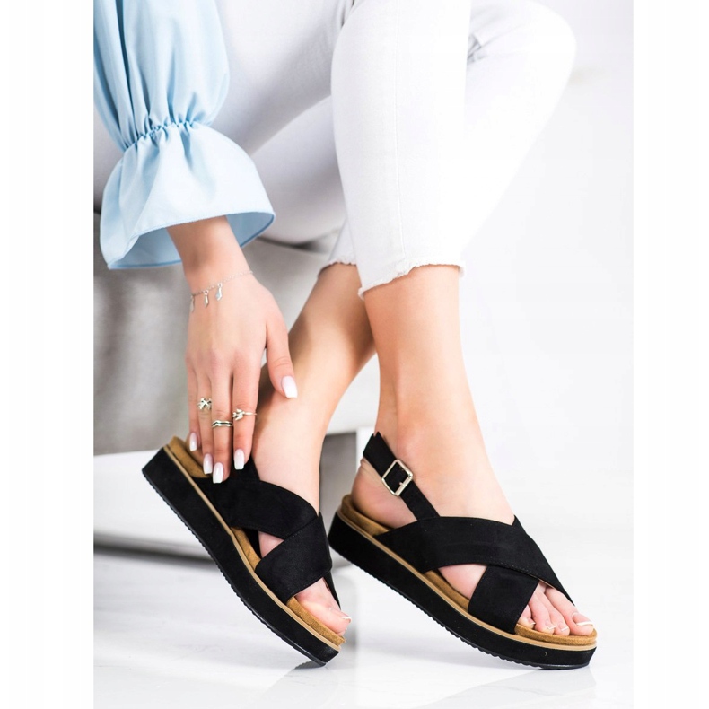 Goodin Sandales noires sur la plate-forme le noir 1