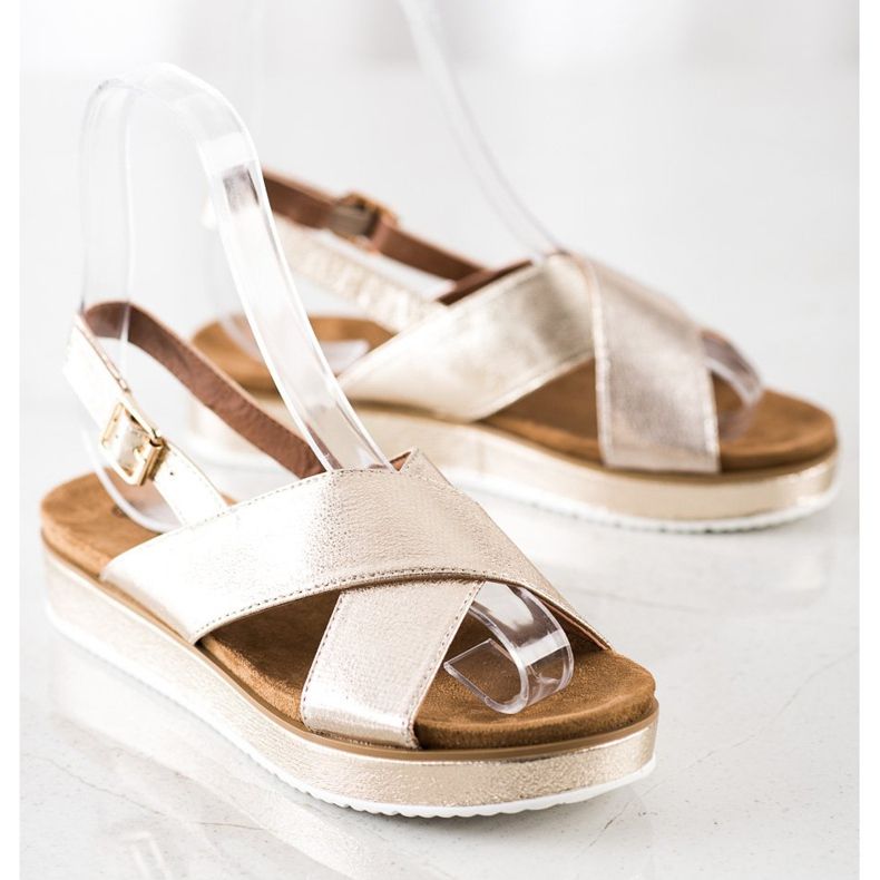 Goodin Sandales dorées sur la plate-forme d'or 2 Goodin Sandales dorées sur la plate-forme d'or 2