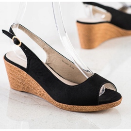 Goodin Sandales compensées décontractées noir 2