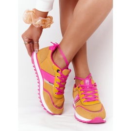 Chaussures de sport pour femmes en mousse à mémoire Big Star HH274273 Jaune rose 1