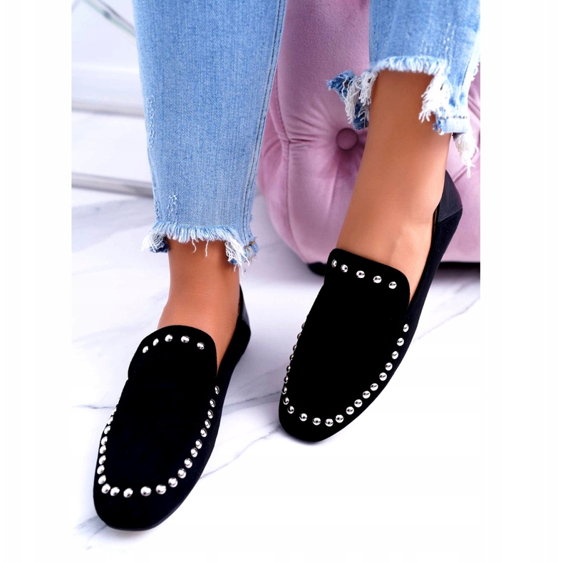 Ballerines Lu Boo Black Lords pour femmes avec strass Planta noir argent 2