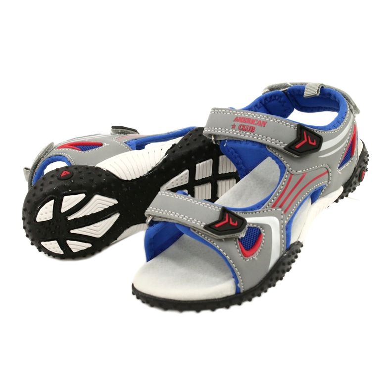 American Club Sandales gris insert en cuir pour enfants américain 2 American Club Sandales gris insert en cuir pour enfants américain 2