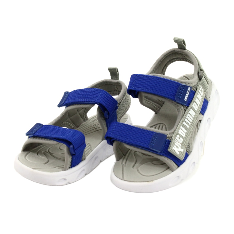 American Club Sandals Boys With Velcro mousse Sole intérieure RL27 / 21 Gray gris 1