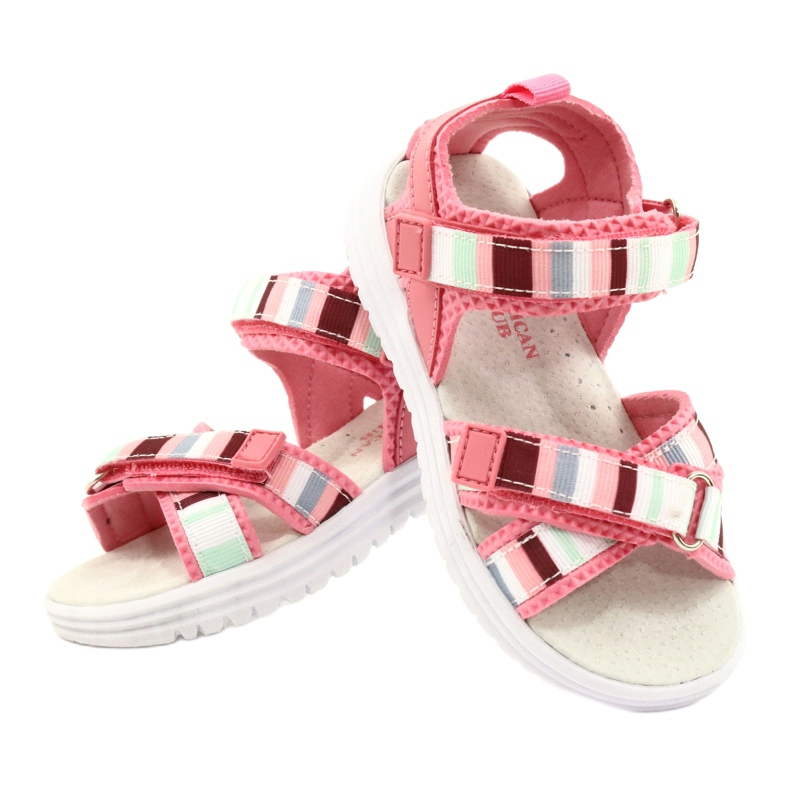 American Club Sandales en cuir des filles insérer le club arman rose rl44 / 21 4