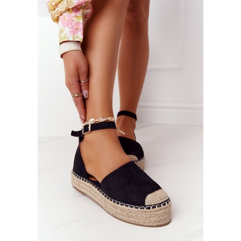 MSMG Espadrilles Sur La Paille Plateforme Noir Bali le noir 1