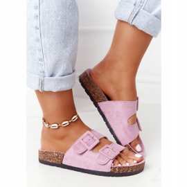 MSMG Chaussons En Daim Sur Une Semelle En Liège Violet Clair Jennifer 4