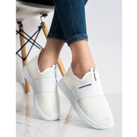 SHELOVET Baskets à enfiler avec maille blanc 1