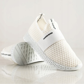 SHELOVET Baskets à enfiler avec maille blanc 2