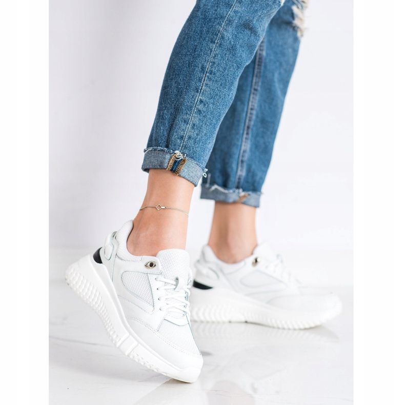 Weide Baskets blanches à paillettes 1