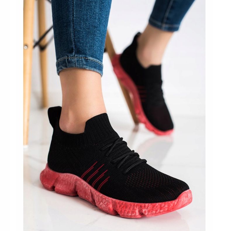 SHELOVET Baskets ajourées sur la plateforme le noir 2