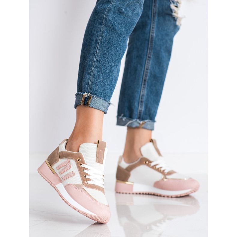 SHELOVET Chaussures de sport avec filet rose 1