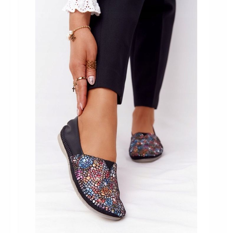 Ballerines en cuir pour femmes Maciejka 01930-87 noires le noir multicolore 1