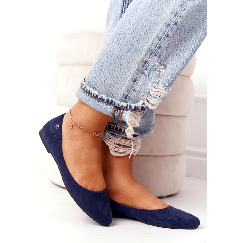 Ballerines en daim Sergio Leone BL622 Bleu marine 2