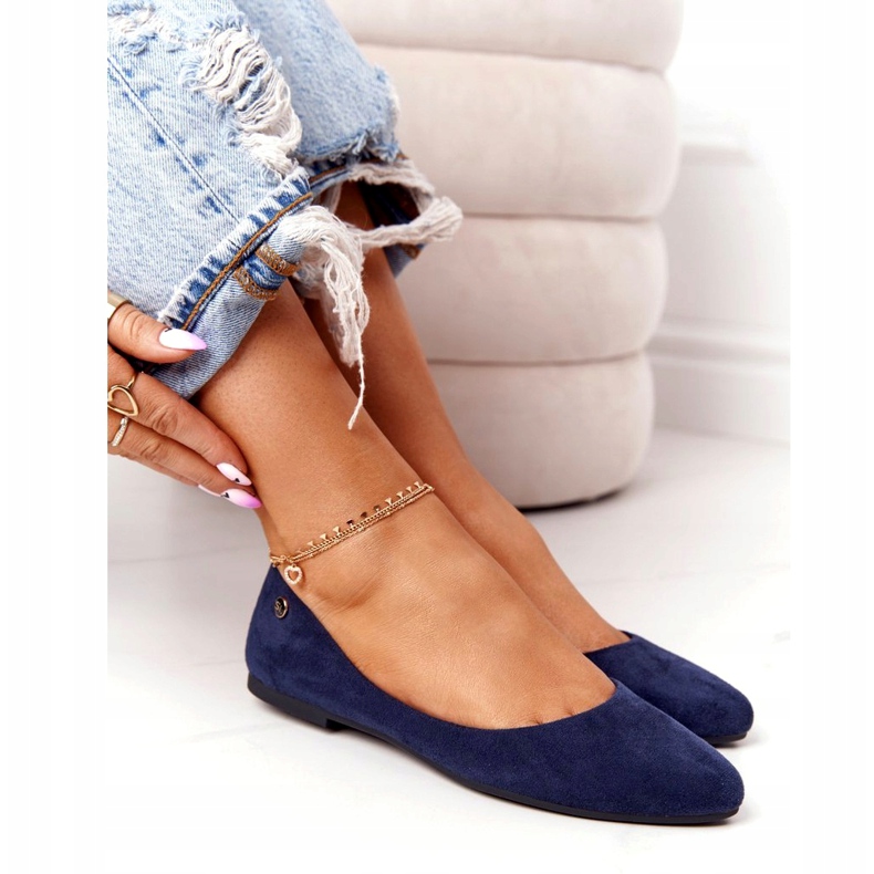Ballerines en daim Sergio Leone BL622 Bleu marine 1