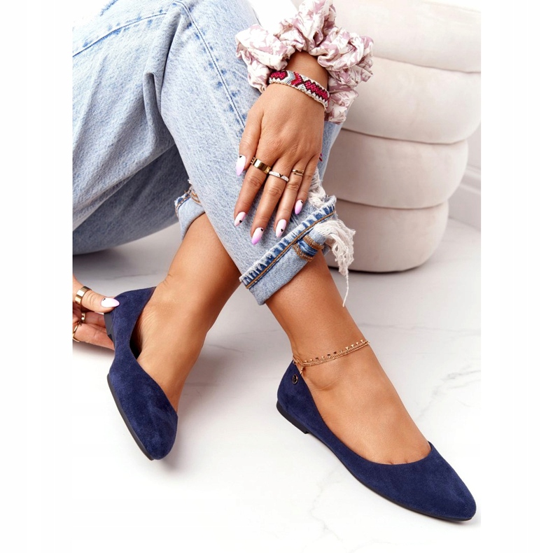 Ballerines en daim Sergio Leone BL622 Bleu marine 3