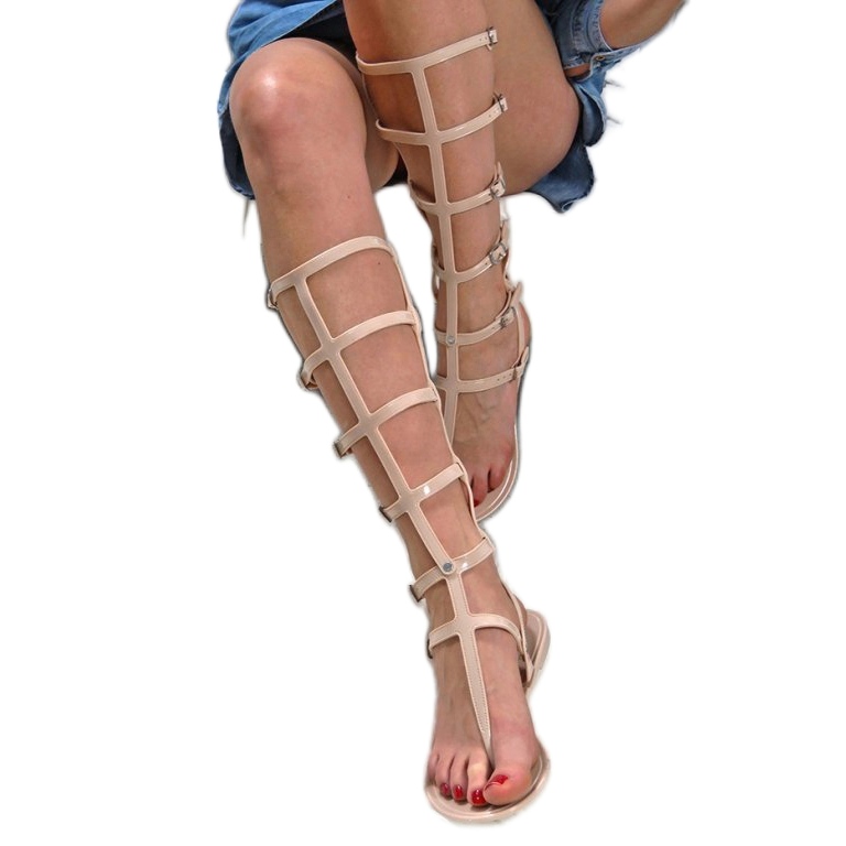 Lu Boo Beige Sandales High Romans Japonais Harona 1