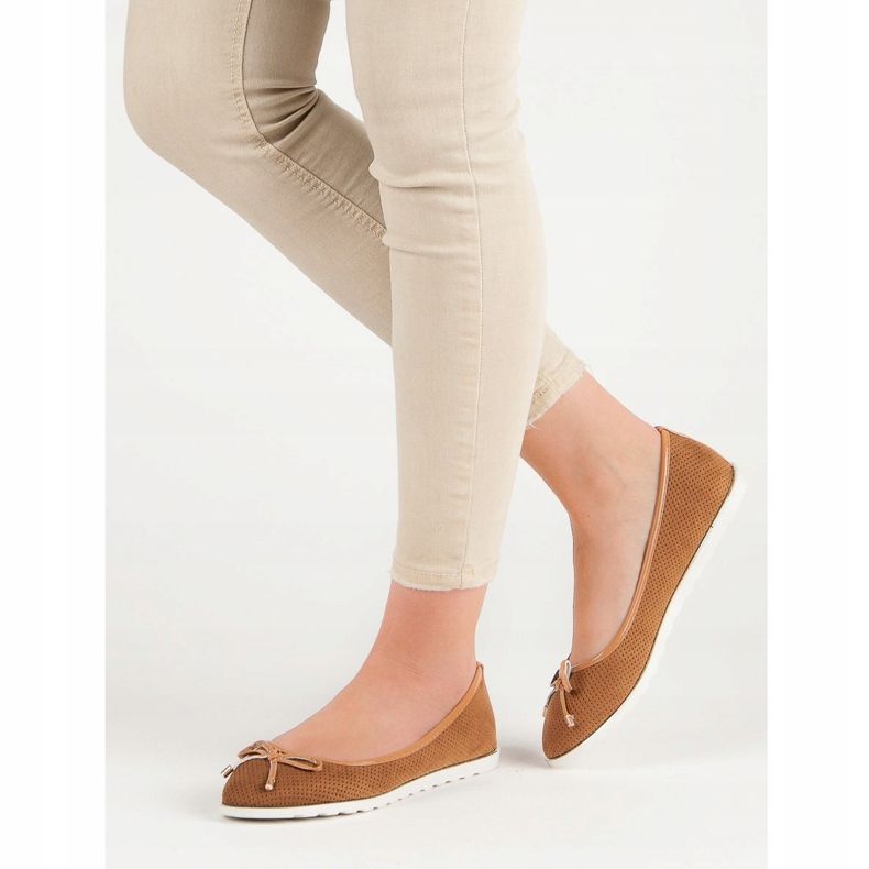 Small Swan Ballerines chameau brun 2