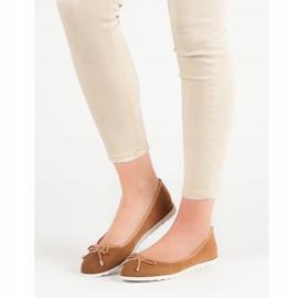 Small Swan Ballerines chameau brun 1