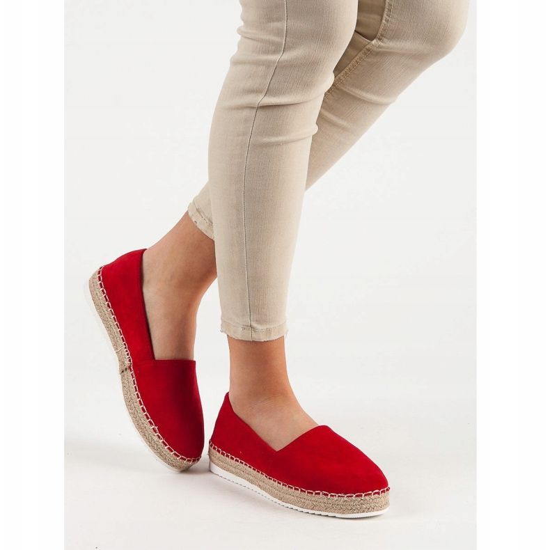 Small Swan Espadrilles En Daim Rouge 2
