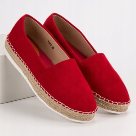 Small Swan Espadrilles En Daim Rouge 6