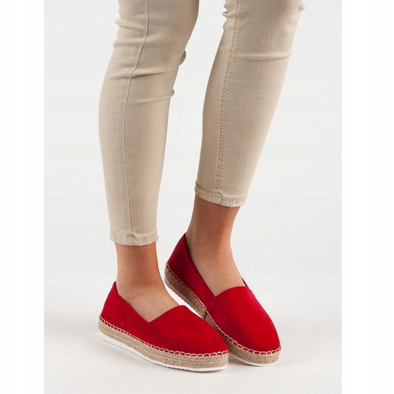 Small Swan Espadrilles En Daim Rouge 1