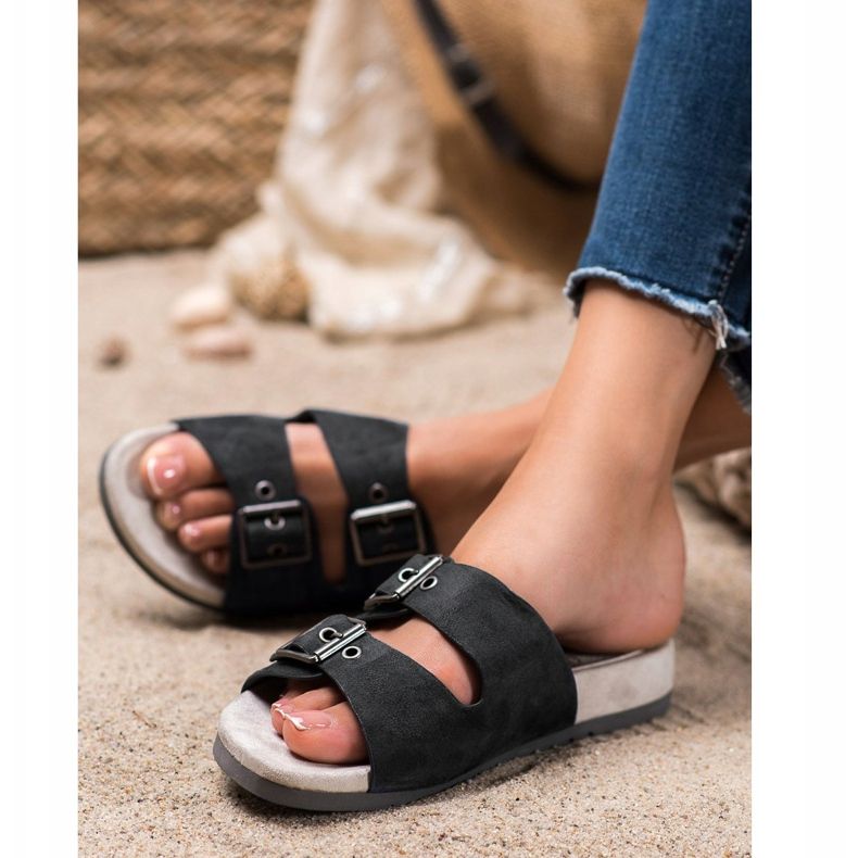 Kylie Pantoufles noires classiques 2