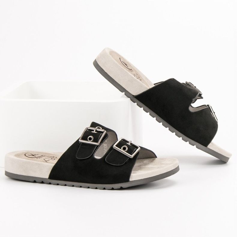 Kylie Pantoufles noires classiques 1