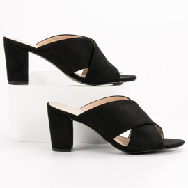 Filippo Pantoufles en daim noires le noir 1