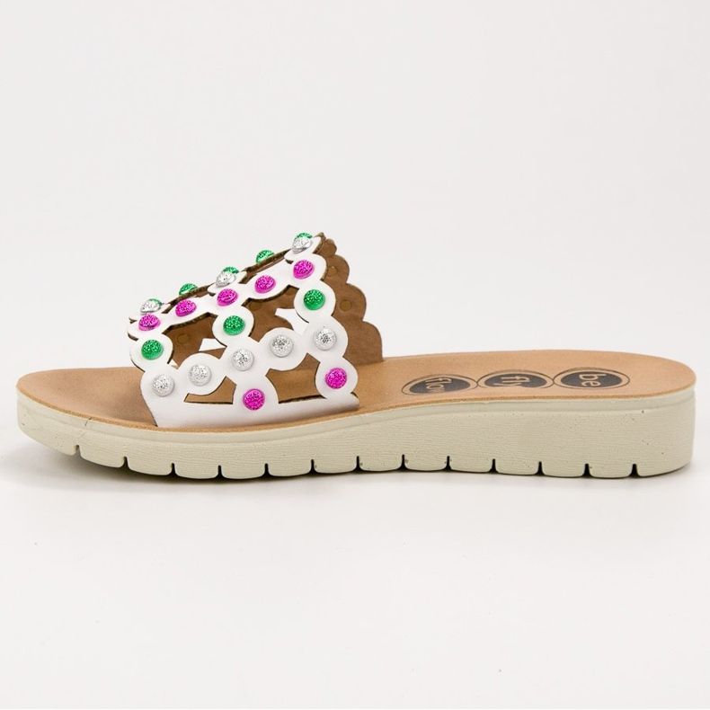 SHELOVET Pantoufles décontractées pour femmes blanc multicolore 2