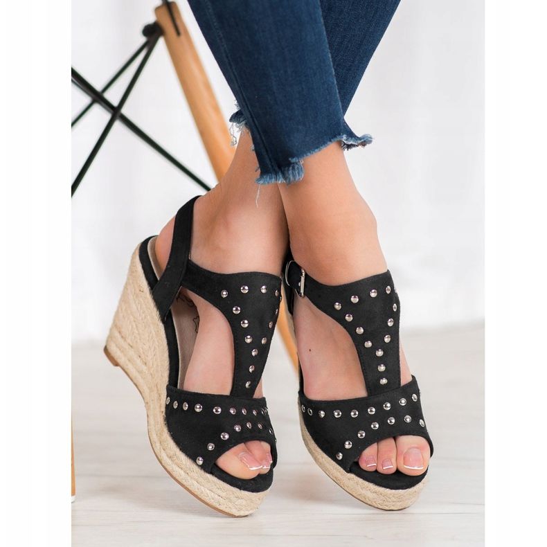 Kylie Sandales Avec Strass noir 2