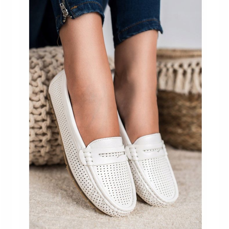 Kylie Mocassins ajourés blanc 1