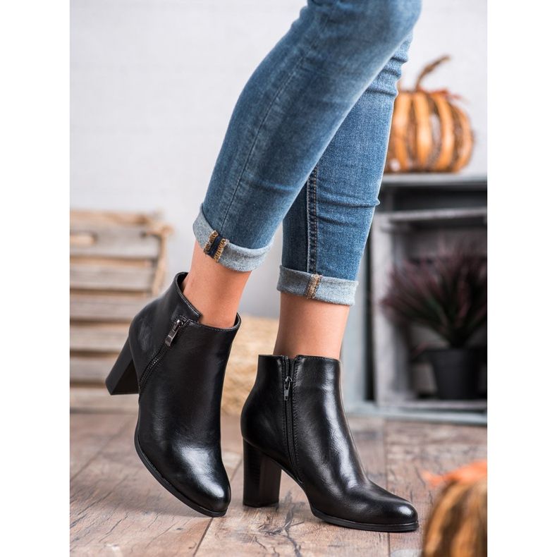 W. Potocki Bottes noires à talons hauts 1