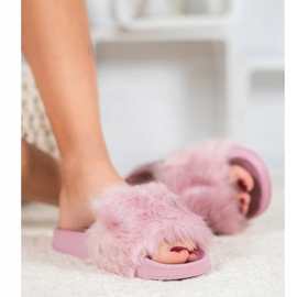 SHELOVET Pantoufles En Caoutchouc Avec Fourrure violet 1