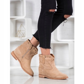 Bella Paris Bottines En Daim Avec Strass beige 2
