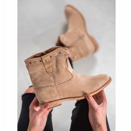 Bella Paris Bottines En Daim Avec Strass beige 4