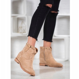 Bella Paris Bottines En Daim Avec Strass beige 3
