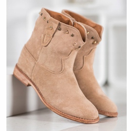 Bella Paris Bottines En Daim Avec Strass beige 5
