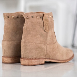 Bella Paris Bottines En Daim Avec Strass beige 6
