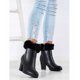 Goodin Bottes sur un poteau avec fourrure noir 2