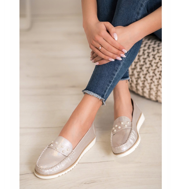 Sergio Leone Mocassins Avec Perles d'or 1